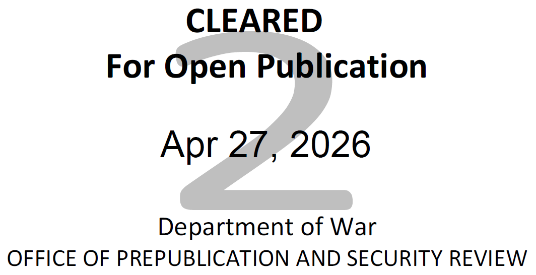 This post was cleared for open publication on Apr 27, 2026.